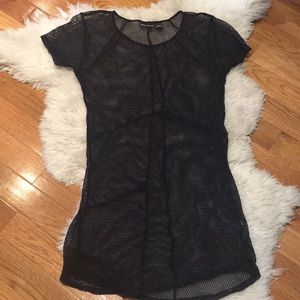 DKNY Seamed Mesh Dress